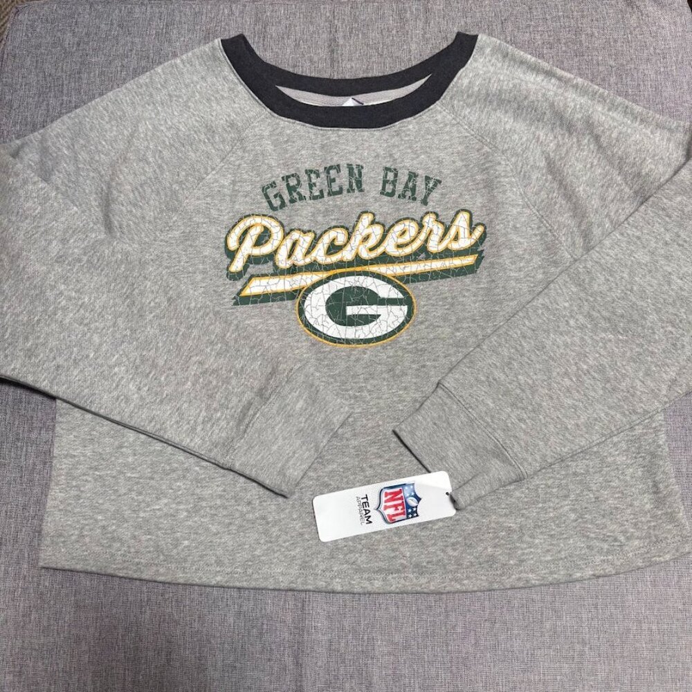 NFL Girls New York Jets Long Sleeve Crop Top Small